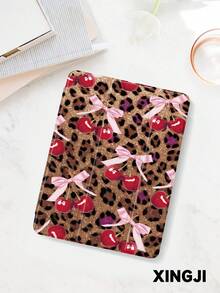 1个亮红色樱桃图案平板电脑保护套，兼容10.2英寸（第十代）/（A16）11英寸（第十一代，2025款）、Pro 11英寸（2021/2020款）、Galaxy Tab A8 10.5英寸（2022款）、Matepad 10.4/Tab，带笔槽，防摔，平板电脑支架，自动休眠/唤醒功能。 - 彩色 - 查看 1