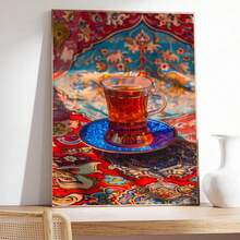 1pc, Canvas Wall Art, Framed Wall Art, Turkish Tea Art Prints, Middle Eastern Cafe Wall Decor, Bohemian Middle Eastern Decor, Islamic Decor, Cozy Kitchen Poster, Middle Eastern Home Decor, Room Decor Aesthetics, Dorm Decor, Bedroom Decor, Living Room Decor, Bathroom Decor, Kitchen Decor, Apartment Decor, College Decor, Easter Gifts - Coffee - View 7