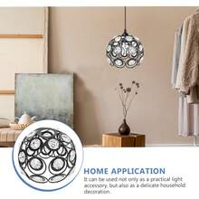 1pc Elegant Mini Gold/Black Metal Frame With Transparent Engraved Crystal Pendant, Sparkling Reflective Crystal Lamp Shade, Unique Design (Shade Only) - Bull's Eye Lampshade - View 2