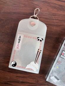 Cute 2 Pocket Japanese Dumpling Tai Chi Monkey Double Sided Card Holder - Rectangle - View 4