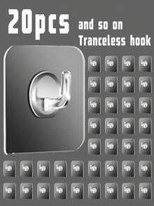 4/10/20 piezas Ganchos adhesivos para baño, ganchos adhesivos transparentes de acrílico resistentes, adecuados para paredes lisas, azulejos, vidrio, regalo de Navidad - Multicolor - Ver 8