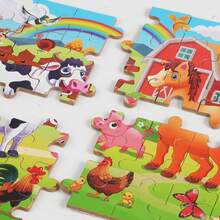 60pcs/Box Animal Puzzle - With Metal Box, Educational Cognitive Puzzle, Colorful Farm Animals, Durable Paperboard Material, Suitable For Boys & Girls, Enhances Cognition & Creativity, Interesting Illustrations, Children Puzzle Toy - Multicolor - View 6