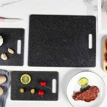 1/3pcs Marble Cutting Board Set, Household Fruit Chopping Board, Children's Food Board, Separate Raw & Cooked Ingredients Board, Kitchen Food Prep Board - Black - View 4