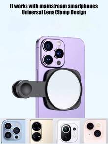 Shockproof Mirror Element Push-Pull Bracket Universal Rear Camera Selfie Mirror Clip For Smartphones, Large Mirror Surface Suitable For Group Photos, Travel, Vlogging, High-Definition Reflective Rear Selfie, Comes With Storage Case, Ideal Selfie Tool For Travel And Gatherings Spring Party - Multicolor - View 4