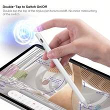 Bút cảm ứng điện dung đa năng, độ chính xác và độ nhạy cao, dùng để vẽ, viết và chụp ảnh màn hình trên máy tính bảng và điện thoại thông minh, tương thích với dòng 17 Pro Max/17 Pro/17/Air/16/15/14/13/12/11, quà tặng mùa xuân. - trắng - Xem 5
