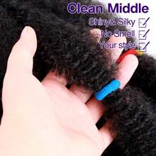 Tóc giả bện ombre 12 inch, kiểu Afro Kinky, bện khối lớn, màu nâu sẫm, tóc nối móc xoăn. - Nhiều màu - Xem 6
