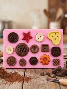 1pc/2pcs Button-Shaped Soft Candy Mold, Mini Silicone Mold, Including Starfish-Shaped, Flower-Shaped, Heart-Shaped And Round Soft Candy Chocolate Molds - View 9