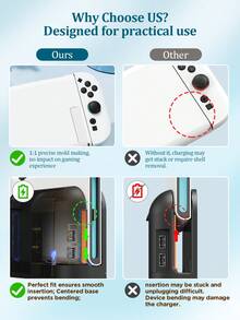 白色图案保护壳，1个装，兼容Switch2/Switch NS/Switch OLED/Switch Lite，兼容Switch游戏机配件，保护您的游戏设备，Switch玩家的最佳礼物 - 查看 3