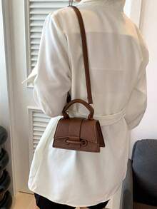 Túi đựng son môi siêu mềm mại, kiểu dáng mini vuông, màu trơn mới, mẫu túi xách nữ thời thượng năm 2026, túi xách nữ đa năng, kiểu dáng độc đáo. - màu nâu - Xem 7