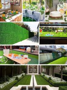 1片绿色人造草坪地毯，豪华合成草坪，加厚仿真草坪垫 - 适用于室内/室外阳台，宠物友好且易于清洁 - 綠色 - 查看 9