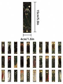 30PCS Dark Gothic Style Bookmarks Unique Creative Pattern Paper Bookmarks Personalized Fun Reading Markers Decorative Bookmarks - Office Supplies Funny Gifts - 30pcs/pack - View 6