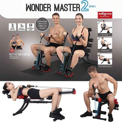 GCCSJ Abs Workout Machine,Exercise Machine,22 In 1 Wonder Master Core & Abdominal Workout Equipment, Foldable & Adjustable Rowing Machine, Core Strength Training& Abdominal Exercise Trainers With 22 Ways To Exercise For Home Gym