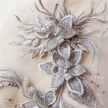 1Pc Flower Pearl Embroidery Applique Patch Sew On Hat Clothes For DIY Lace Fabric 47*16CM - Multiple Styles - View 3