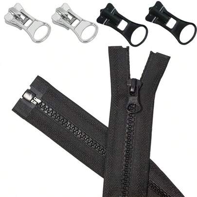 #8 Black Separating Single Pull Zippers, Sturdy Wear-Resistant & Smooth-Glide Zippers For Jackets, Coats, Bags, Backpacks, Wallets, Adult & Kids Clothing, DIY Craft Projects,70-100cm