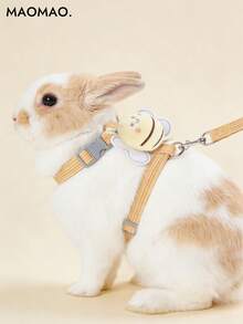 1set Bee Leash, Adjustable Rabbit Harness, Cute Bee Harness, Small Pet And Rabbit Leash, Suitable For Small Pets, Small Animal Collars And Leashes, Harness With Leash, Adjustable Leash - Multicolor - View 4