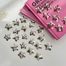 Kit Of 10 To 120 Pieces Of Colorful Or Silver Star Hair Clips For Side Bangs, Girls' And Children's Fashion For The School Season. - 銀色 - 查看 3