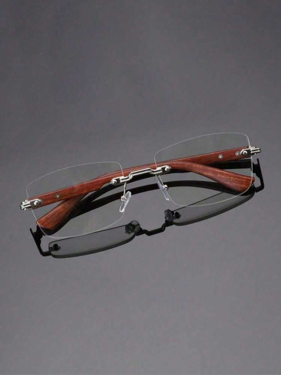 1 Pair Men's Square Transparent Glasses, Suitable For Daily Wear, All-Season, Can Be Fitted With Prescription Lenses - Multicolor - View 1