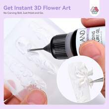 SAVILAND 3D Gel Nail Art Mold Set: 3D Flower Silicone Mold For Beginners - DIY Nail Charms, With 9 Colors Painting Gel Nail Polish Palette, Molding Gel Nail Sponge, Nail Art Accessories For Ombre Gel Nail Design - 彩色 - 查看 4