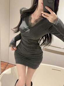 Women Long Dresses - Grey - View 1