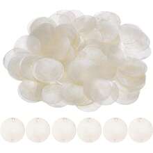10/30/50pcs Round Shell Pieces, White & Colorful, 1.5/2/2.5/3/4/5cm Flat Round Natural Pierced Shell Pendants, Shell Round Discs Connectors For Wind Chimes/DIY Crafts - Multicolor - View 7