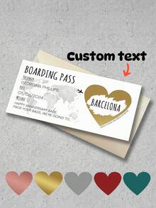 1pc Personalized Scratch-Off Boarding Pass, Reveal Holiday Surprise Destination, Surprise Holiday Ticket, Birthday Gift, Boyfriend Gift, Customized Scratch Card Boarding Pass - White - View 3