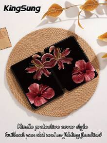 Kingsung Shockproof Floral Lily Flower Pattern Tablet Protective Case, Suitable For 9.7/10.2/10.5/10.9/12.9 Inch Pro 11 Inch, 10th Gen, Galaxy Tab S6 Lite 10.4 Inch, Kindle Paperwhite 12th Gen 2024, Kindle (11th Generation) 2022, Soft Shock-Proof, Support Smart Stand/Auto Wake/Sleep Spring Birthday Gift - Multicolor - View 10
