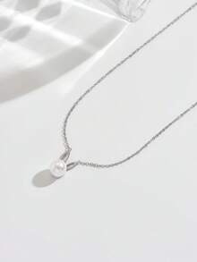 1件时尚创意珍珠兔子项链，优雅百搭的高端颈链，适合女士宴会、派对、节日和日常佩戴 - 項鍊 - 查看 4