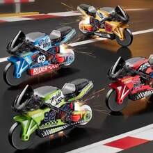 locomotoraíble simulada, juguete de carreras de motos con efectos especiales geniales, juego de carreras de mesa, regalos con dijes LOAZ - color aleatorio 1 pieza - Ver 7