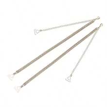 2pcs Pairs Of Adjustable Single Drain Diamond Straps Invisible Strapless Halter Bra Lingerie Metal Diamond Shoulder Straps One Neck Wedding Dress Accessories - Multicolor - View 5