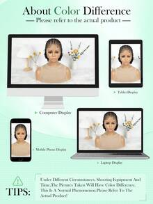 HD Full Lace Braided Headband Wig, Short Lace Braided Curly Ends, Fashionable Halloween Gift | Stylish Wear - Black - View 7