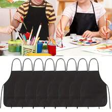 24/12Pack Adult Kitchen Aprons - Polyester Aprons, Adjustable Unisex Bib Style Aprons, Solid Color, Wear-Resistant And Stain-Resistant, Suitable For Cooking, Barbecue, Hairdressing, Waiters, Chefs And Outdoor Activities; Essential For Barbecue | Kitchen Uniforms | Handmade Uniforms - 24-pack Black - View 3