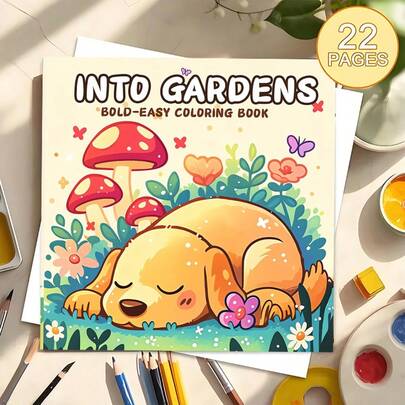 《花园、迷人自然风光与奇幻宁静氛围涂色书》（22页加厚纸升级版）专为女性设计，色彩鲜艳，舒缓压力，适合马克笔，也适合青少年，融合了奇幻和神秘元素。是情人节、生日和其他节日的理想礼物。也是万圣节、返校季、圣诞节、艺术手工、DIY休闲和涂鸦的绝佳选择。