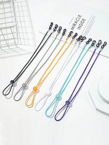 6pcs Solid Color Elastic Mask Chains, Adjustable Length Unisex Face Mask Chains, Anti-Slip Chains Suitable For Outdoor Sports Masks, Mask Lanyards - Multicolor - View 7