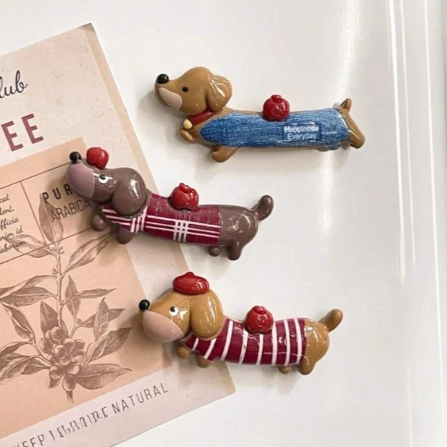 Bộ 5/10 nam châm dán tủ lạnh hình chó Dachshund hoạt hình mùa hè, nhãn dán nam châm bằng nhựa dùng trang trí nhà cửa, nhà bếp, phòng ngủ, văn phòng phẩm, quà tặng sinh nhật và ngày lễ. - màu sắc - Xem 1
