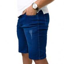 KIT 2 Bermudas Masculinas Jeans Denim Casual | Combo Azul Puído e Azul Bigode para o Dia a Dia - 2BRM Azul PUIDO + Azul BIGODE - Visão 5