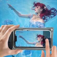 1 pieza Funda de teléfono universal impermeable, Funda protectora de teléfono 3D impermeable, Bolsa impermeable para teléfono, Adecuada para funda de teléfono para nadar y bucear con pantalla táctil, Funda de teléfono para cámara submarina, Bolsa de viaje portátil ajustable con cordón, Hecha de material de PVC, Sin batería requerida, Adecuada para viajes, playa, piscina, crucero, compatible con iPhone/Galaxy, Adecuada para viajes, escuela, estudiantes universitarios, regalo perfecto para aventureros, Evita daños por agua a los teléfonos - Multicolor - Ver 3
