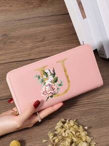 Fashion Women's Wallet, Simple And Portable Long Wallet, Vibrant Letter Printing Design, Lightweight And Durable, Suitable For Daily Use - Burgundy - View 21
