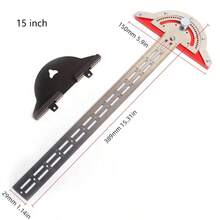 15/20 Inch Precision Woodworking Edge Ruler 0-70° Adjustable Angle Finder Measuring Tool - Multicolor - View 10