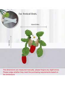 1pc Handmade Knitted Car Vent Hanging Basket, Car Decor Vent Clip Ornament, Gift For Car Vent Planter - A - View 14