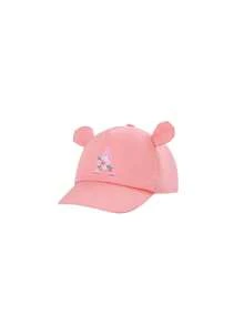1pc Baby Infant Ear Protection Adjustable Letter Baseball Cap, Suitable For Princess Girls Travel Outdoor Activities Daily Use Birthday Gift - Pink - View 5