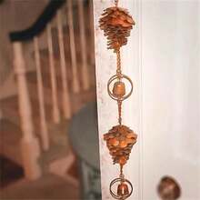 Gutter Downspout Diverter Metal Rain Chain, Decorative Garden Rain Catcher, Outside, Garden, Patio, And Deck - Pinecone Shaped Rain Chain - View 9