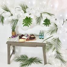1/10/20/30片装仿真植物，仿真绿叶，仿真棕榈叶，生日装饰，餐桌摆件，适用于棕榈花卉布置、夏威夷派对、丛林海滩主题派对、周年纪念装饰、房间装饰、家居装饰、墙面装饰、卧室装饰、厨房装饰、礼品、婚礼装饰 - 綠色 - 查看 2