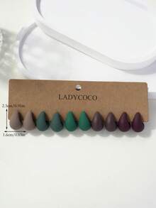 LADYCOCO 5 Pairs/Set Fashionable Cute Multi-Color Teardrop Earrings Set, Suitable For Women's Daily Wear - Multicolor - View 2