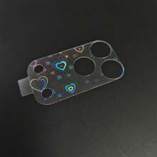 Laser Star & Heart Hollow Out Lens Protector Compatible With IPhone 17 Pro Max/17 Pro - Multicolor - View 9
