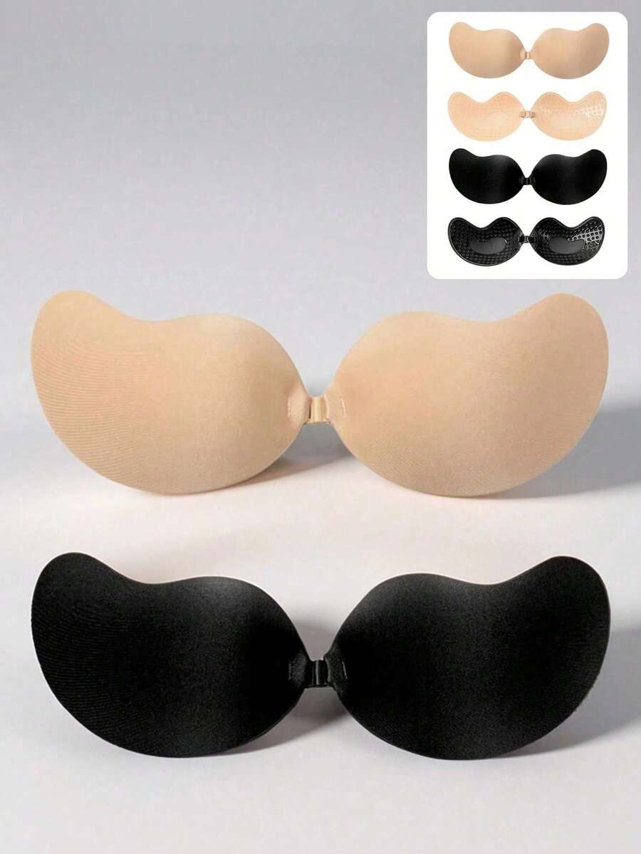 2/1件装隐形无肩带粘性胸贴：性感硅胶胸贴，适合吊带裙、婚纱。提升乳沟，打造丰满胸型。隐形芒果杯胸贴 - 彩色 - 查看 1