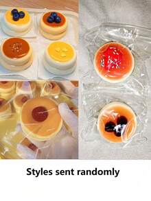 1个/2个草莓蓝莓软绵绵奶油蛋糕挤压玩具，减压玩具，节日、生日、圣诞节和派对的完美礼物 - 彩色 - 查看 4