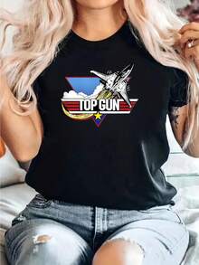 Fighter Jet Portrait-Shirt - Black - View 2