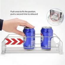 2pcs Beverage Push Dispenser, Refrigerator Bottle Can Storage Box, Automatic Soda Can Dispenser With Upgraded Double-Deck Divider And Positioning Buckle, Kitchen Supplies, Wardrobe Organization And Storage, Desktop Organizer - Multicolor - View 3