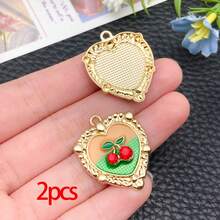2/6pcs Elegant Flower Enamel Charms Flower Heart Necklaces Pendants Earrings Charms For Jewelry Making Bracelets Necklaces Earrings Keychains DIY Crafts - Multicolor - View 10