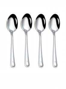 Set Sendok Saji Besar Stainless Steel 1/2/4 Buah, Sendok Makan Ukuran Besar, Sendok Berlubang, Cocok Untuk Rumah, Dapur, Restoran dan Hotel, Perlengkapan Dapur Penting - Perak - View 13